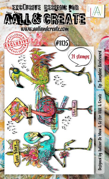 AALL And Create A6 #1125 Photopolymer Clear Stamp Set, Up Sunshine Boulevard by Autour De Mwa