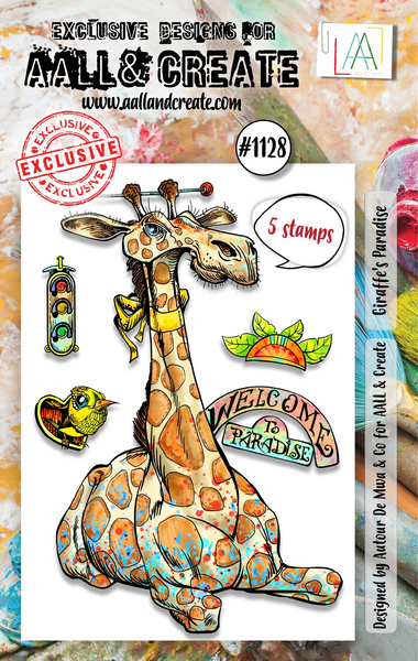 AALL & Create, A7 Clear Stamp by Autour De Mwa & Co., Giraffe's Paradise (#1128)