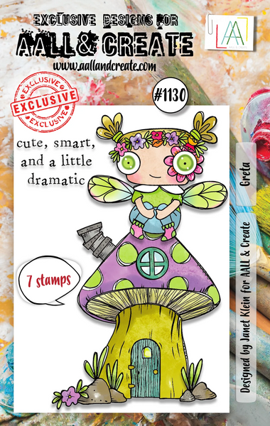 AALL And Create A7 #1130 Photopolymer Clear Stamp Set, Greta by Janet Klein