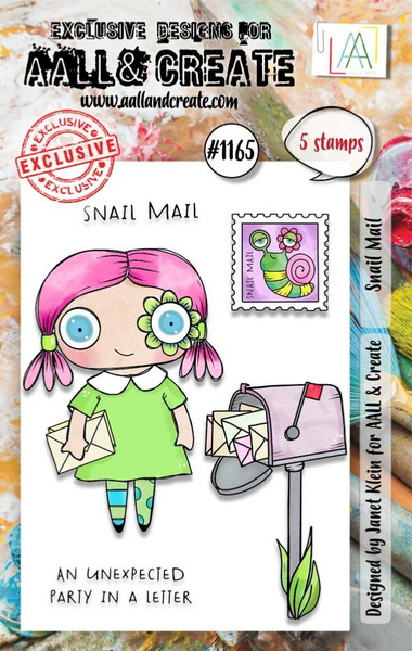 AALL & Create, #1165, Snail Mail, A7 Clear Stamp, Designed by Janet Klein