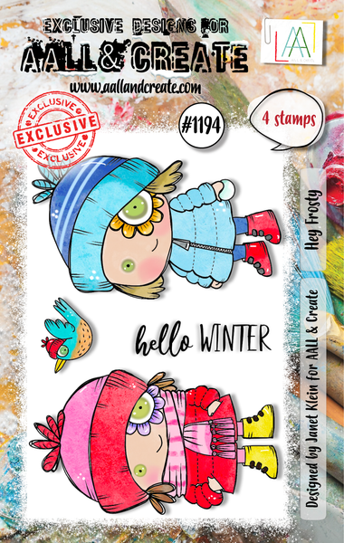 AALL & Create, #1194, Hey Frosty, A7 Clear Stamp, Designed by Janet Klein