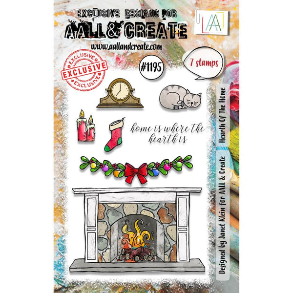 AALL & Create, #1195, Hearth Of The Home, A7 Clear Stamps, Designed by Janet Klein