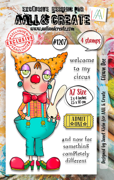 AALL & Create, A7 Clear Stamp by Janet Klein, Clown Dee (#1207)