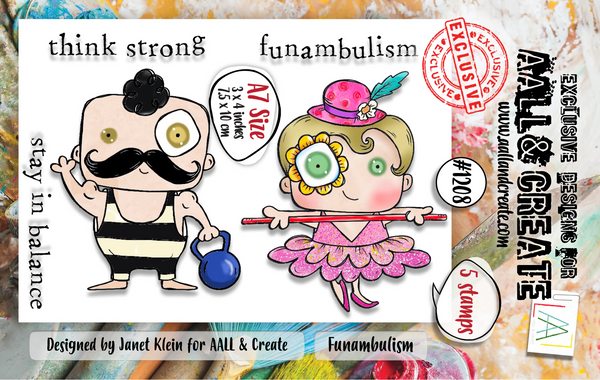 AALL & Create, A7 Clear Stamp by Janet Klein, Funambulism (#1208)