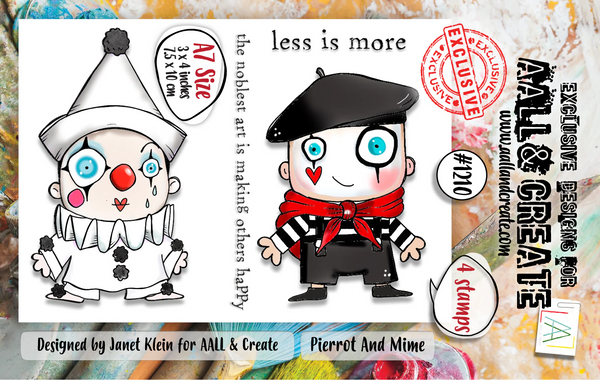 AALL & Create, A7 Clear Stamp by Janet Klein, Pierrot And Mime