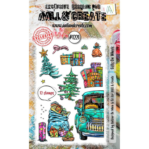 AALL & Create, #1221, Gifts On Wheels, A6 Photopolymer Clear Stamp Set by Autour De Mwa