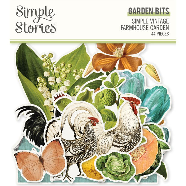 Simple Stories, Simple Vintage Farmhouse Garden, Garden Bits, 44 pcs.