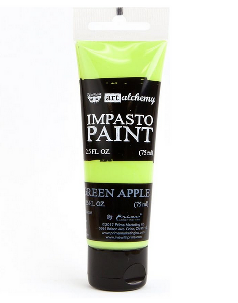 Prima, Finnabair Art Alchemy Impasto Paint 2.5 Fluid Ounces, Green Apple