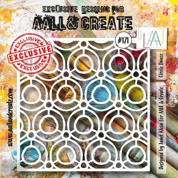 AALL & Create, 6"x6" Stencil, #171, Circle Dance, Designed by Janet Klein