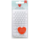 American Crafts, Sticky Thumb Dimensional Adhesive Foam 275/Pkg, White Dots, Assorted Sizes (340272)