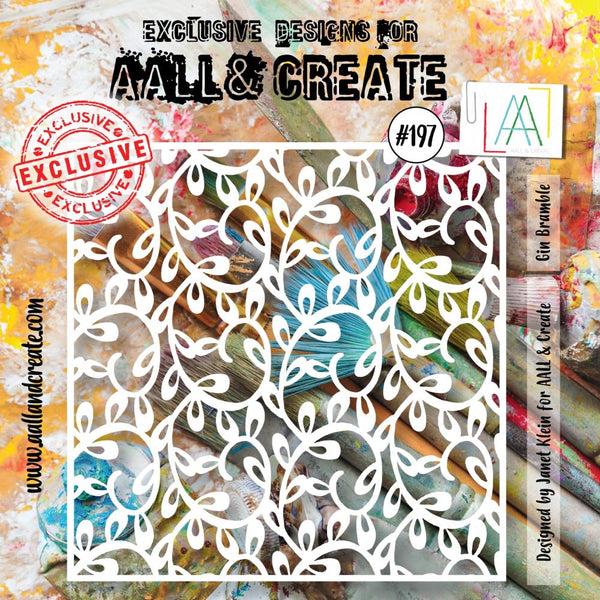 AALL And Create, #197, 6"X6" Stencil by Janet Klein, Gin Bramble