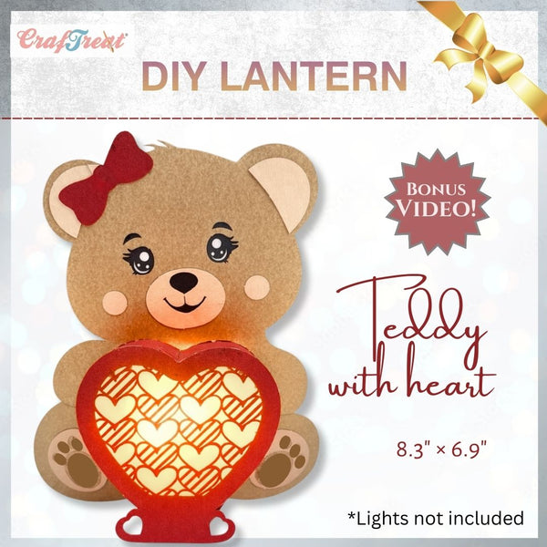 CrafTreat DIY Paper Lanterns, Teddy with Heart