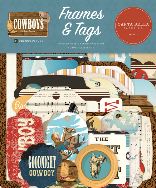 Carta Bella, Frames & Tags, Cowboys (CBCBS371025)