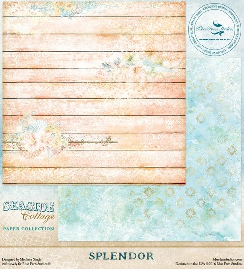 Blue Fern Studios, Seaside Cottage  Designed by Michele Singh, 12x12 Double-Sided Paper, Splendor