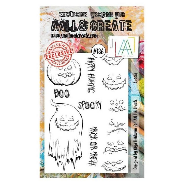 AALL & Create, #136, Spooks, A6 Clear Stamp, Designed by Olga Heldwein