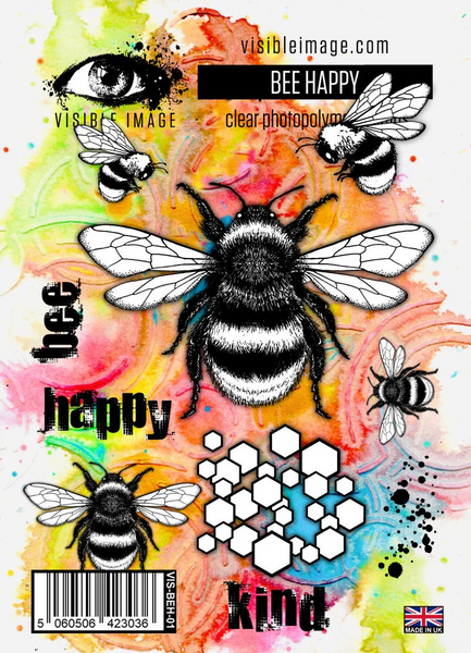 Visible Image, A6 Clear Stamps, Bee Happy (VIS-BEH-01)