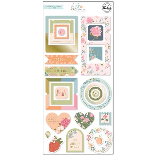 PinkFresh, Chipboard Frames Stickers, Lovely Blooms