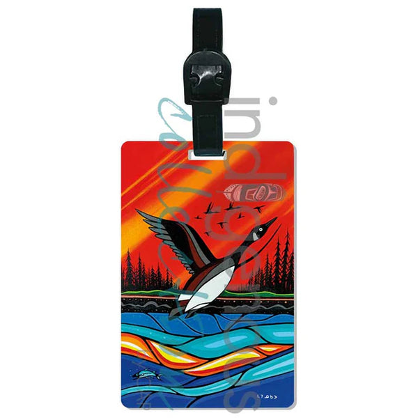Canadian Geese in Flight Luggage Tag by Jeffrey Red George