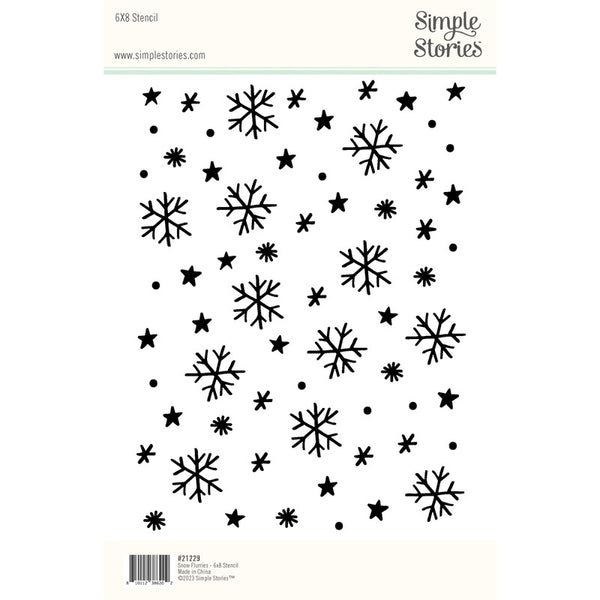 Simple Stories, Winter Wonder Stencil 6"X8", Snow Flurries