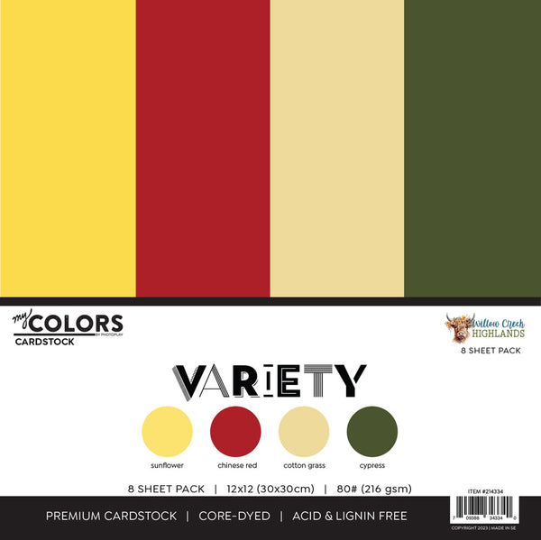 PhotoPlay Cardstock Variety Pack 8/Pkg, Willow Creek Highlands