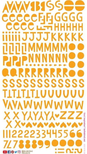 Bella Blvd, Legacy Collection, Cardstock Stickers, Florence Alphabet, Orange (2149)