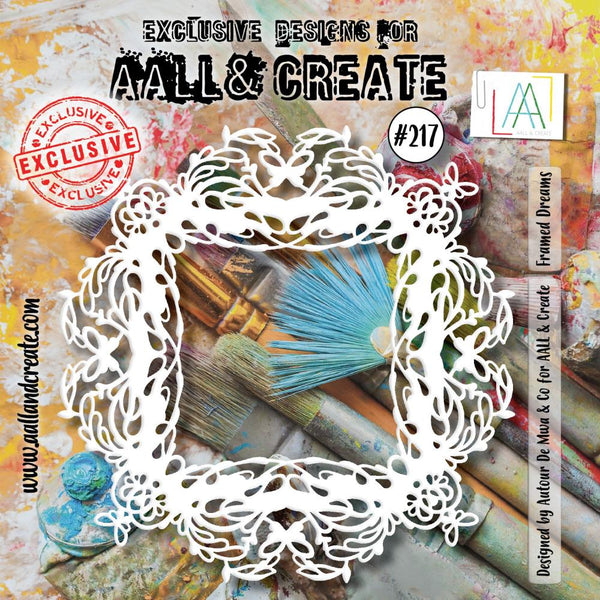 AALL And Create, #217, 6"X6" Stencil by Autour De Mwa & Co., Framed Dreams