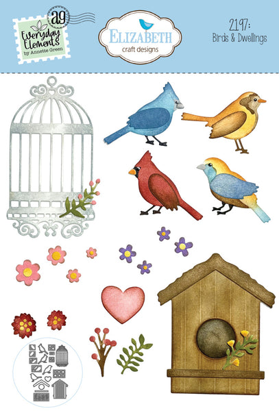 Elizabeth Craft Metal Die, Birds & Dwellings (2197)