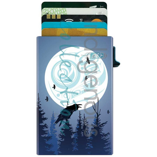 Raven Moon, RFID Metal Card Holder by Mark Preston