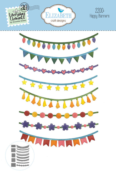 Elizabeth Craft Metal Die, Happy Banners (2200)
