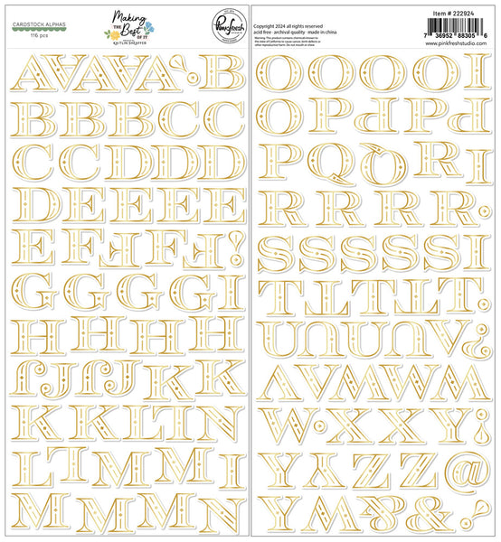 Pinkfresh Studio Cardstock Alpha Stickers 5.5"X11", Making The Best Of It