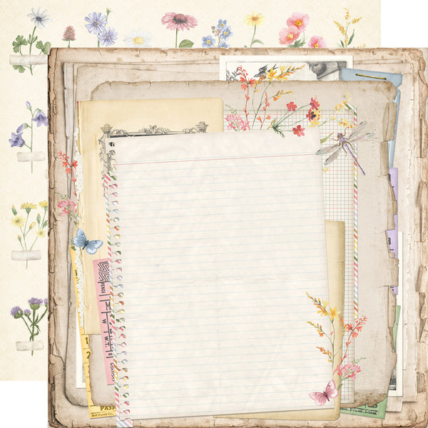 Simple Vintage Meadow Flowers Double-Sided Cardstock 12"X12", Walk In Nature