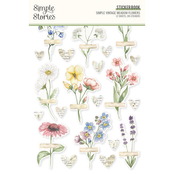 Simple Stories Sticker Book 12/Sheets, Simple Vintage Meadow Flowers