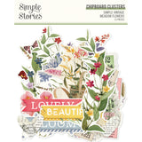 Simple Vintage Meadow Flowers Chipboard, Clusters