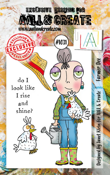 AALL & Create, #1031, A7 Photopolymer Clear Stamp Set by Janet Klein, Farmer Dee
