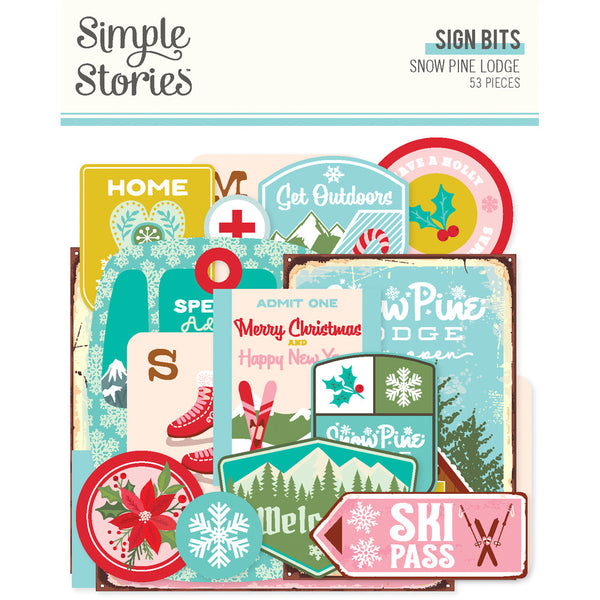 Simple Stories, Snow Pine Lodge, Bits & Pieces, Sign (#23120)