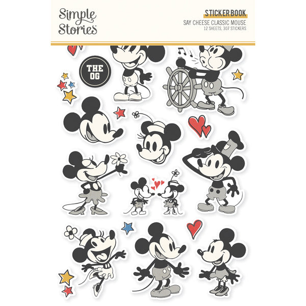 Simple Stories Sticker Book 12/Sheets, Say Cheese Classic Mouse