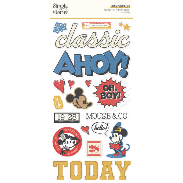 Simple Stories, Say Cheese Classic Mouse Foam Stickers, 44/Pkg