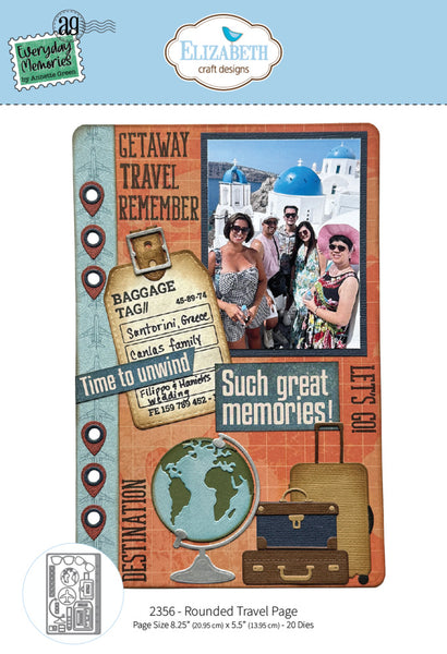 Elizabeth Craft Metal Dies, Everyday Memories by Annette Green, Rounded Travel Page (2356)