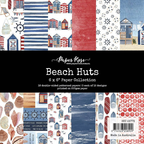 Paper Rose, Beach Huts Collection, 6"x6" Paper Pack (#23773)