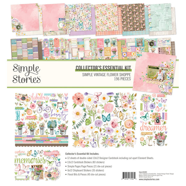 Simple Stories Collector's Essential Kit 12"X12", Simple Vintage Flower Shoppe