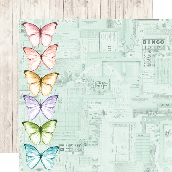 Simple Stories, Simple Vintage Flower Shoppe, Double-Sided Cardstock 12"X12", Happiness