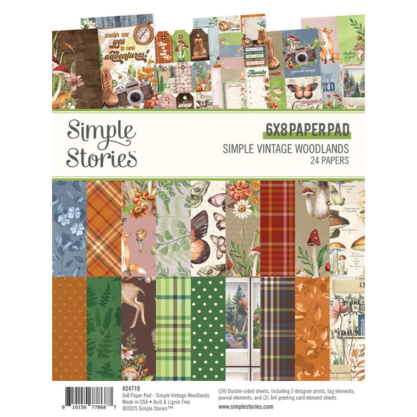 Simple Stories, Simple Stories Double-Sided Paper Pad 6"X8" 24/Pkg, Simple Vintage Woodlands (24719)
