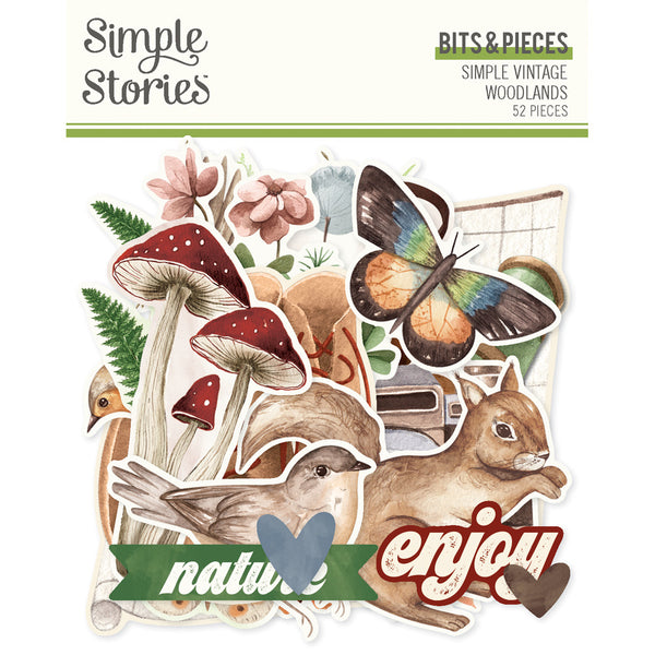 Simple Stories, Simple Vintage Woodlands Bits & Pieces, 52/Pkg (24722)