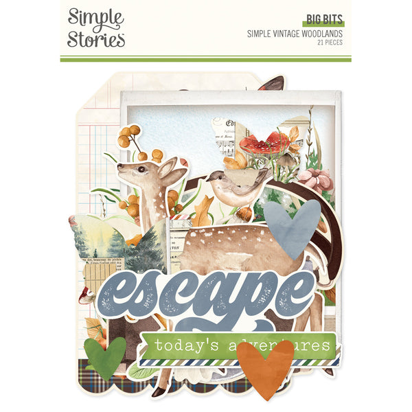 Simple Stories, Simple Vintage Woodlands Bits & Pieces 21/Pkg, Big (24724)