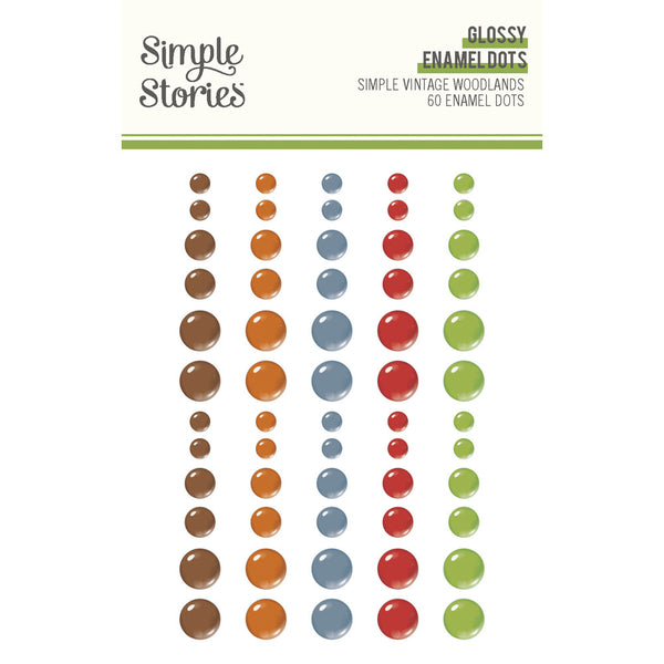Simple Stories, Simple Vintage Woodlands Gloss Enamel Dots 60/Pkg, Simple Vintage Woodlands