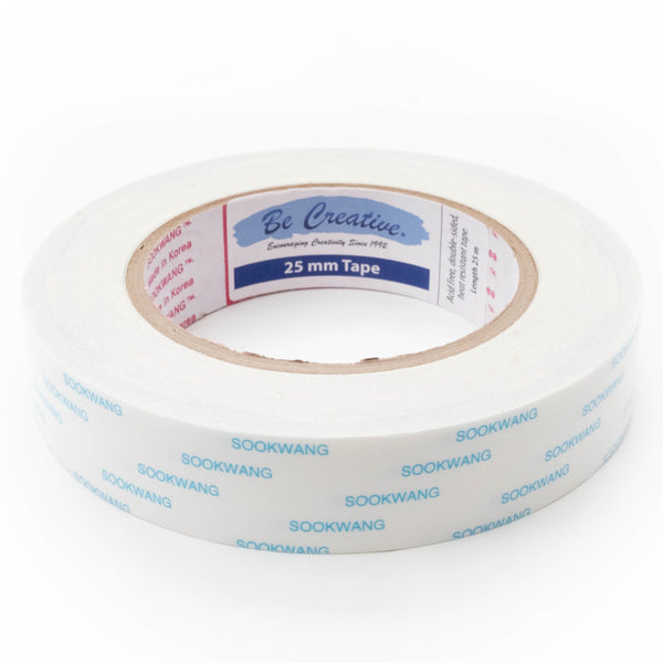 Be Creative Tape (Sookwang Tape), Double-Sided Adhesive Tape, 25mm (0.98") 27 yd