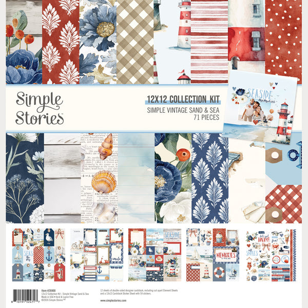 Simple Stories Collection Kit 12"X12", Simple Vintage Sand & Sea (26900)