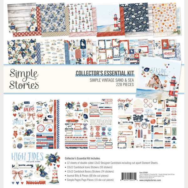 Simple Stories Collector's Essential Kit 12"X12", Simple Vintage Sand & Sea (26901)