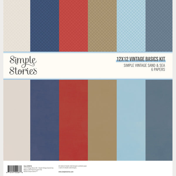 Simple Stories Basics Kit 12"X12", Simple Vintage Sand & Sea (26916)