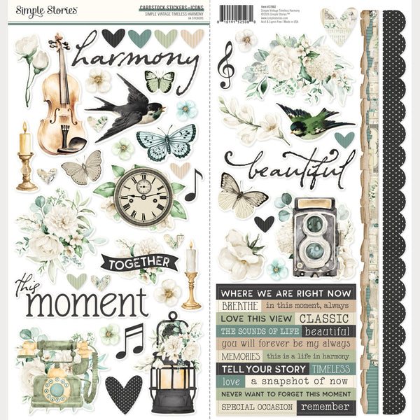 Simple Stories Icon Cardstock Stickers 12"X12", Simple Vintage Timeless Harmony (27002)